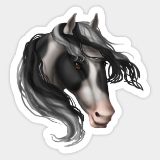 Horse Head - Black Paint Sticker